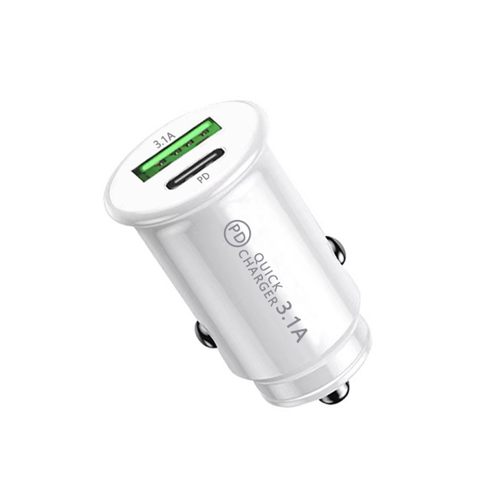 Dual port car USB A Type C fast chargers